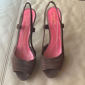 Beautiful brown/black strappy heels by kate spade size 8.5